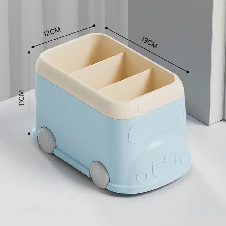 3 Compartment Van Desktop Organizer, Desk Organizer Storage Bucket, Cute Student Stationery Holder, Multifunctional Stationery Pencil Organizer, Large Capacity Desktop Storage Box, Cute Desktop Decoration Accessories 3 Compartment Van Desktop Organizer, Desk Organizer Storage Bucket, Cute Student Stationery Holder, Multifunctional Stationery Pencil Organizer, Large Capacity Desktop Storage Box, Cute Desktop Decoration Accessories